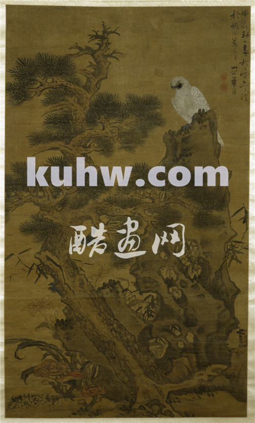 清代蓝瑛国画松鹰图高清作品