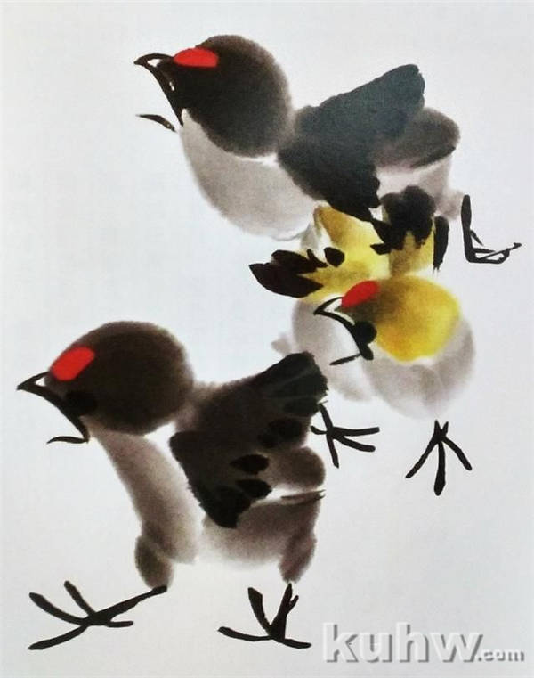 国画花鸟画之雏鸡的画法，以及各种形态的小鸡仔画法
