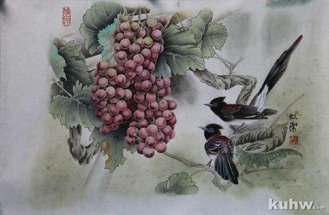 图文详解水墨画葡萄的画法技巧