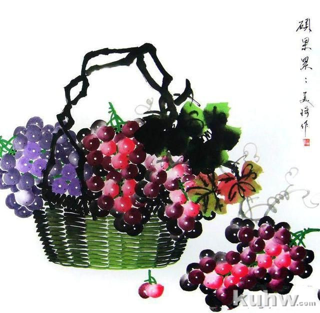 图文详解水墨画葡萄的画法技巧