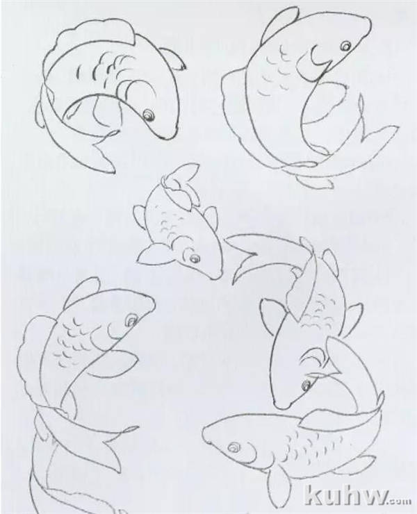 鲤鱼的工笔与写意画法