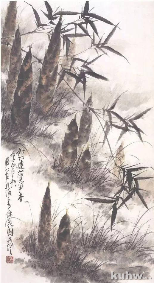 墨竹画法示范