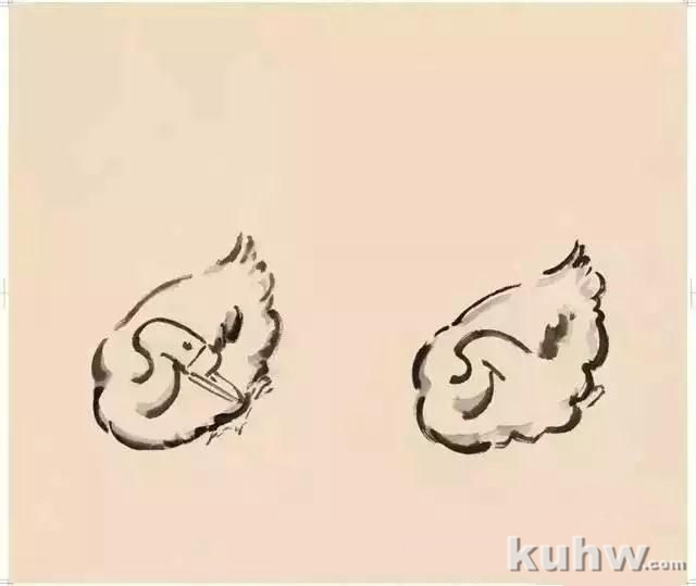 徐悲鸿笔墨再现鹅和鸡的画法（详细图解）