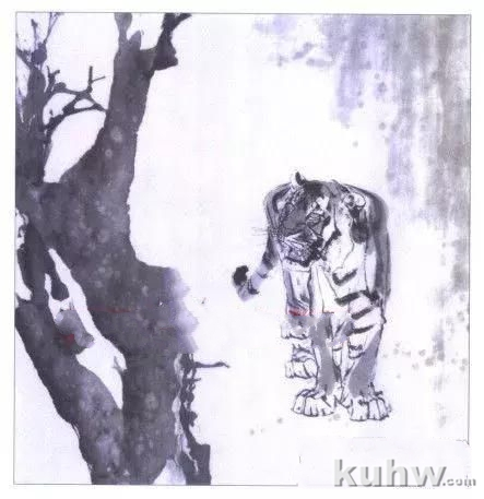 芥子园画传老虎白描图案,画虎白描集萃,怎样画虎,画虎步骤与技法