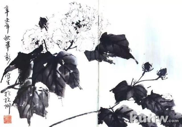 国画技法:写意芙蓉的画法