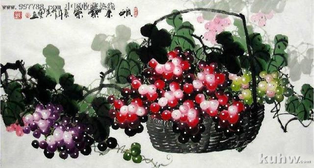 图文详解水墨画葡萄的画法技巧