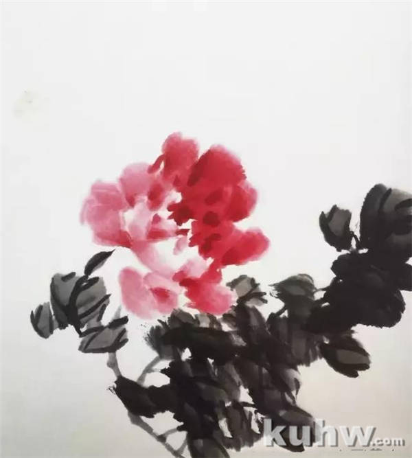 国画写意牡丹之叶子、枝干画法