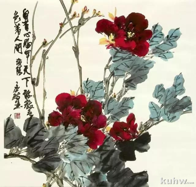 国画牡丹的搭配及其寓意!