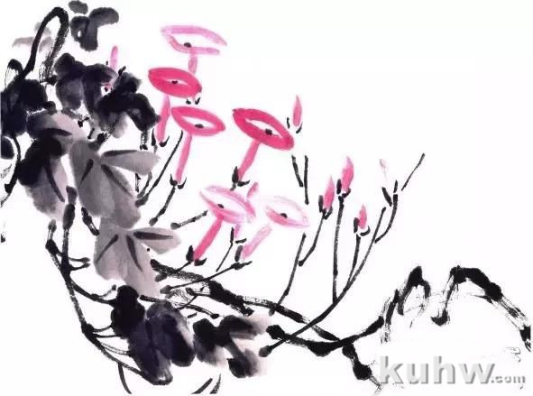 写意藤蔓植物画法教程 藤蔓,叶的组合画法,牵牛花扁豆紫藤凌霄葫芦丝瓜葡萄南瓜的写意画法