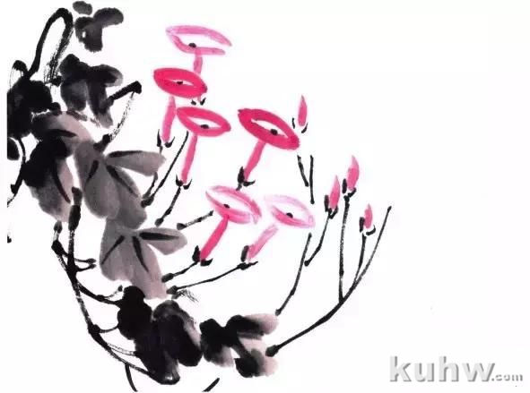 写意藤蔓植物画法教程 藤蔓,叶的组合画法,牵牛花扁豆紫藤凌霄葫芦丝瓜葡萄南瓜的写意画法