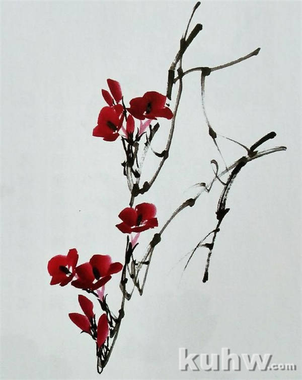 国画之整枝牵牛花的画法,以及牵牛花的多种形态画法