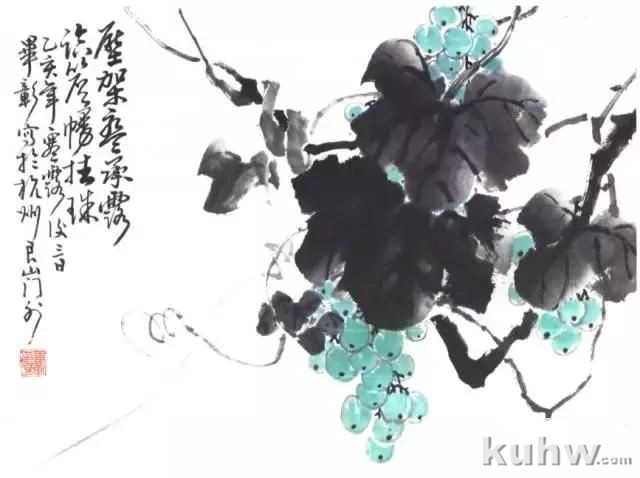 写意花鸟临本：国画葡萄画法，葡萄的绘画技法