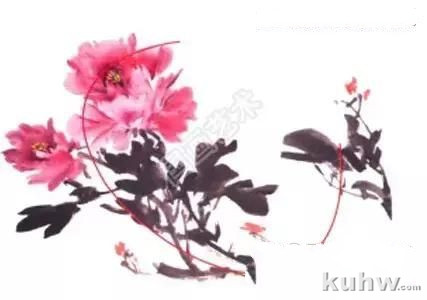 名家写意牡丹新构图 国画牡丹构图、画法及调色教程