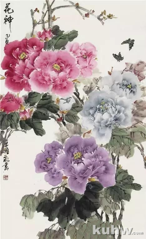 国画牡丹的搭配及其寓意!