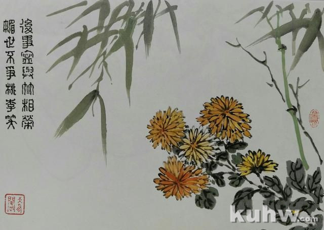 清前名家26种墨菊搭配技法之四,简单易学+21幅示范图