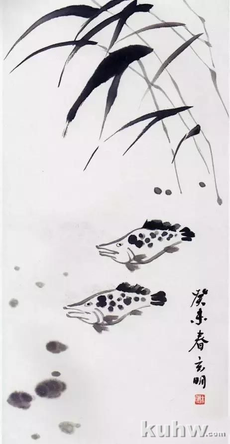 图文教程：国画鱼的写意画法，国画初学者鱼的各种画法步骤详解