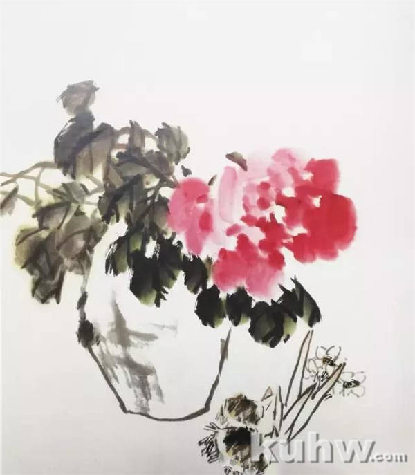 国画写意牡丹之叶子、枝干画法