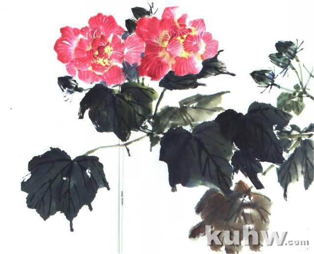 国画技法:写意芙蓉的画法