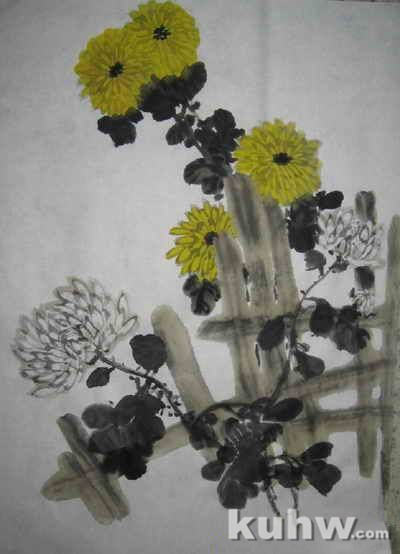 中国写意画菊花的画法步骤