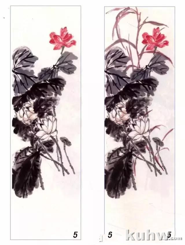 图文教程:学吴昌硕、齐白石画荷