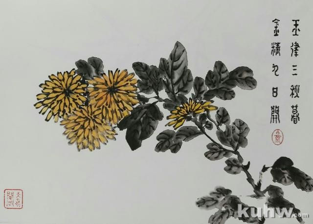 清前名家26种墨菊搭配技法之四,简单易学+21幅示范图