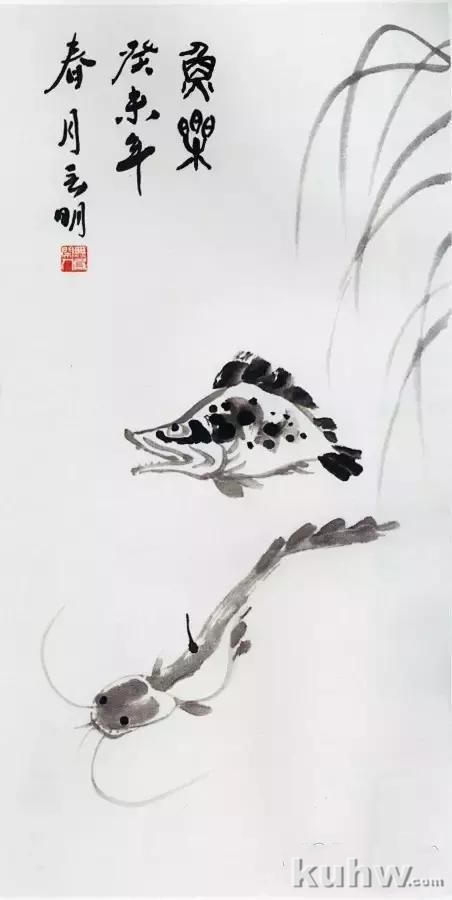 图文教程:国画鱼的写意画法,国画初学者鱼的各种画法步骤详解