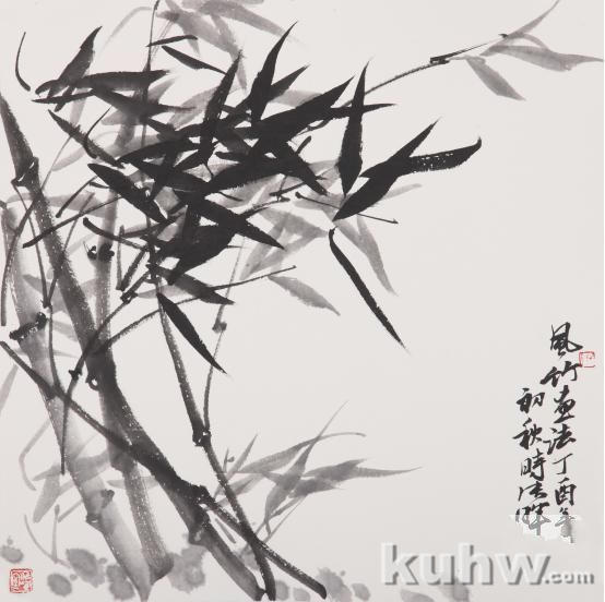 跟张晖老师学画竹:墨竹画法步骤图