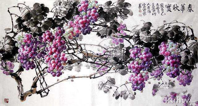 图文详解水墨画葡萄的画法技巧