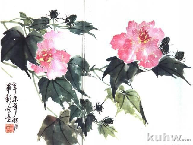 国画技法:写意芙蓉的画法