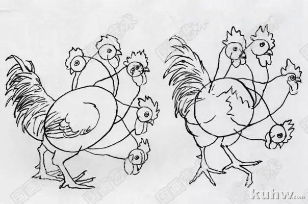 如何画好家禽动态简笔画？鸡、鸭基本形状的画法