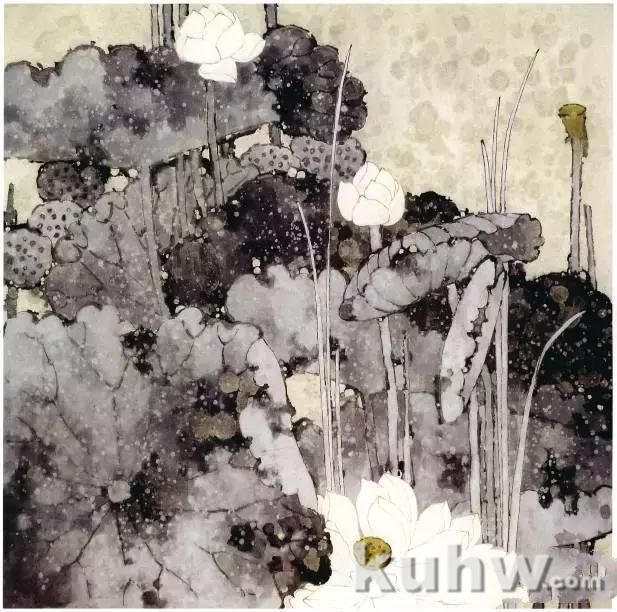 国画图文教程:彩墨荷花画法示范详解