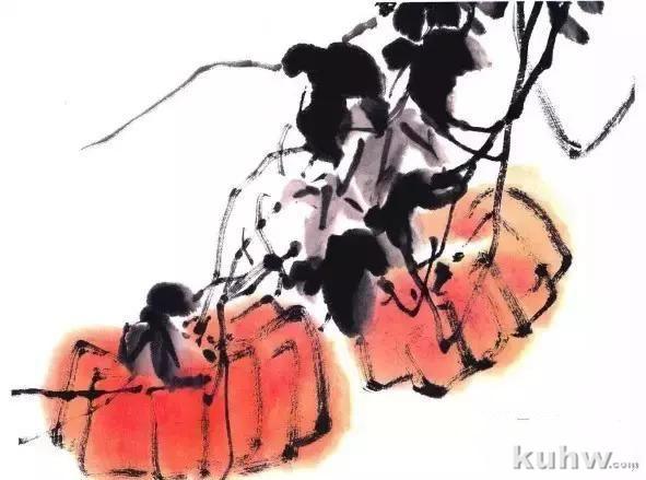 写意藤蔓植物画法教程 藤蔓,叶的组合画法,牵牛花扁豆紫藤凌霄葫芦丝瓜葡萄南瓜的写意画法