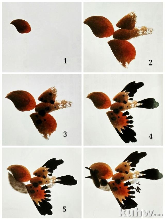 国画花鸟画之麻雀的画法，以及麻雀的不同姿态