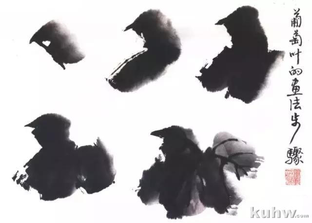 写意花鸟临本:国画葡萄画法,葡萄的绘画技法