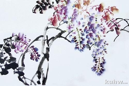 书画课程：紫藤花的画法（视频二）