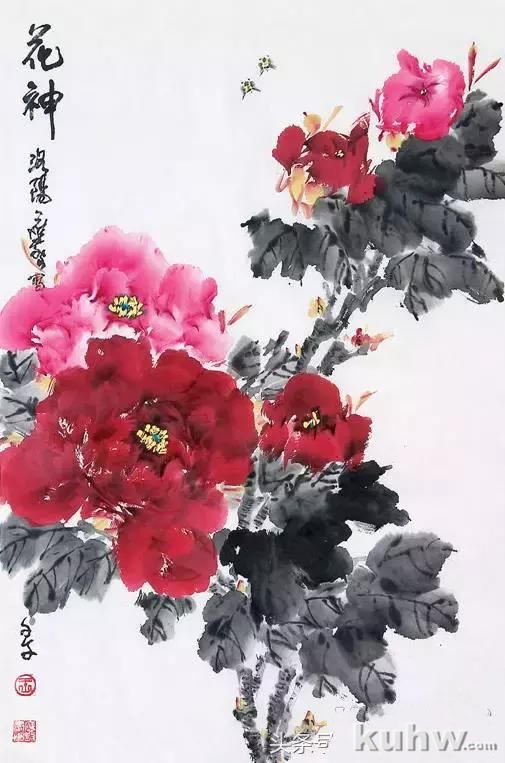 国画牡丹的搭配及其寓意!
