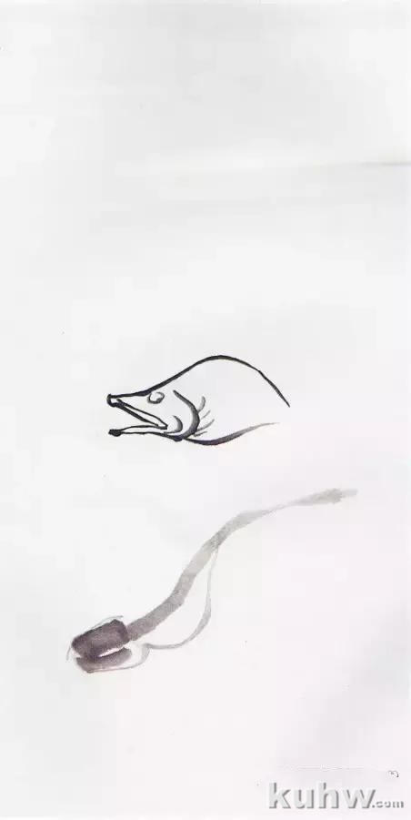 图文教程:国画鱼的写意画法,国画初学者鱼的各种画法步骤详解
