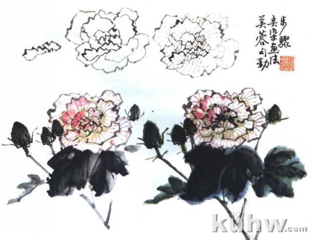 国画技法:写意芙蓉的画法