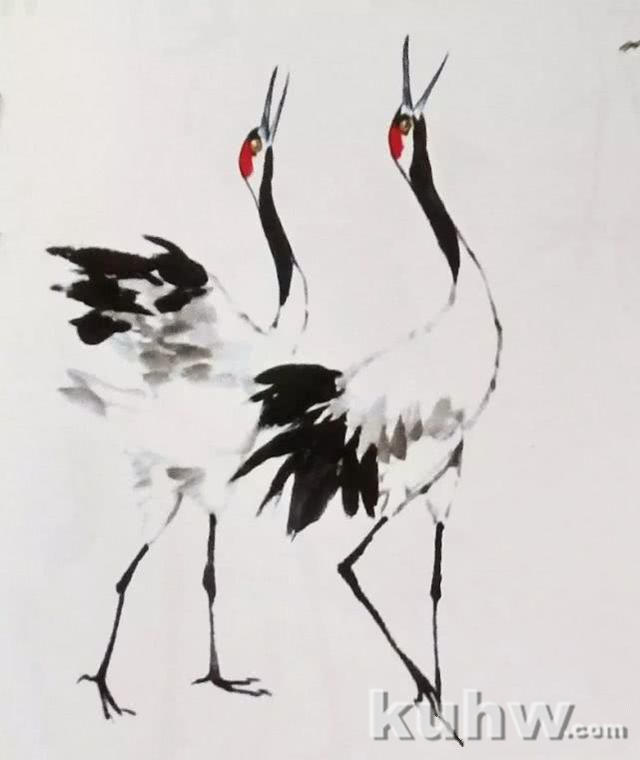 画鸟之仙鹤的画法，以及仙鹤的优雅多姿的形态画法