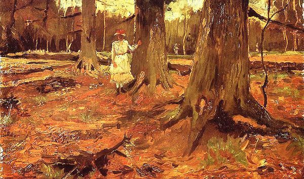 <a href=https://www.kuhw.com/e/tags/?tagid=139 target=_blank class=infotextkey>梵高</a>【林中白衣女孩】作品--  荷兰