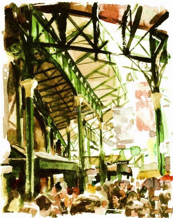 城市风光画09Philip Bannister城市风光水彩画作品