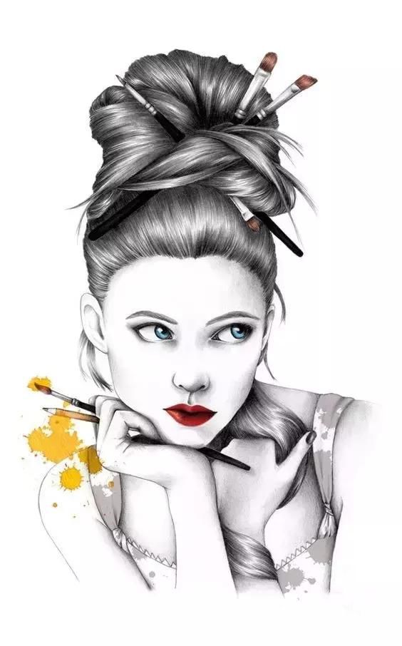 只需五步学会素描当中难画的头发