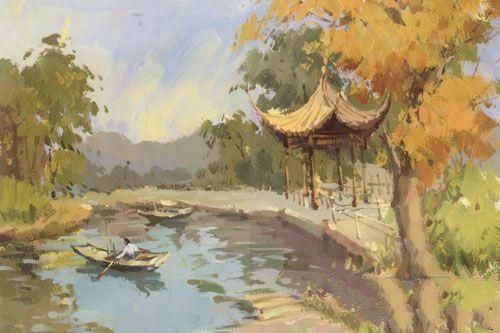 色彩风景公园类――公园一角