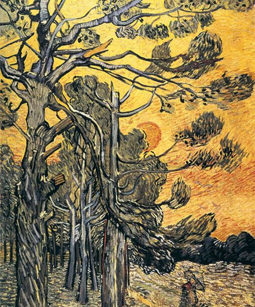 <a href=https://www.kuhw.com/e/tags/?tagid=139 target=_blank class=infotextkey>梵高</a>【日落风败劲松】作品--  荷兰