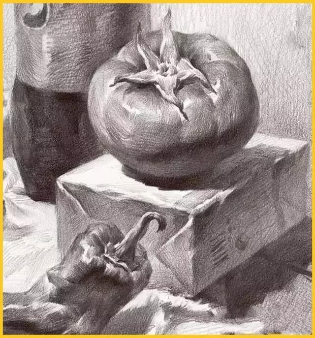 真的画错了――你的素描西红柿太圆啦！