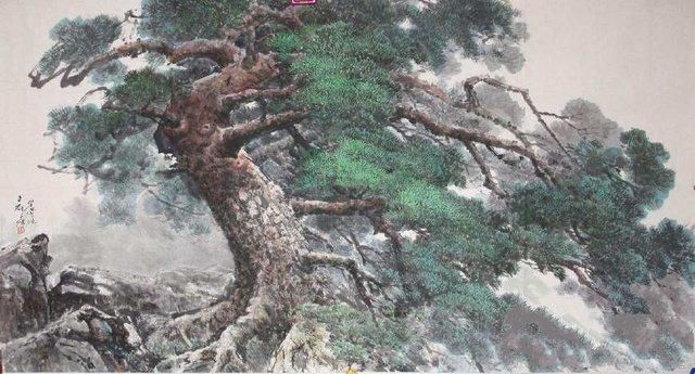 手把手教学画水墨画,中国画中松树竹子的画法简介!