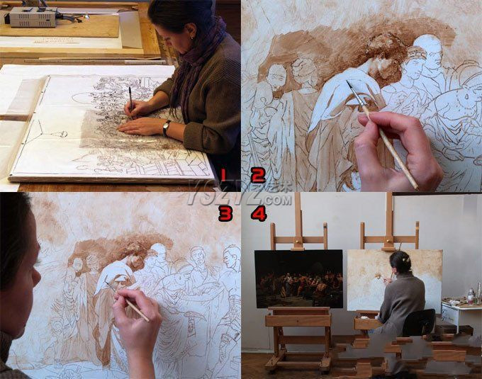 欧洲人物油画教程:高手画油画的全过程（1）