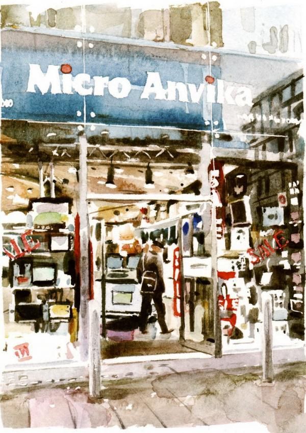 城市风光画13Philip Bannister城市风光水彩画作品