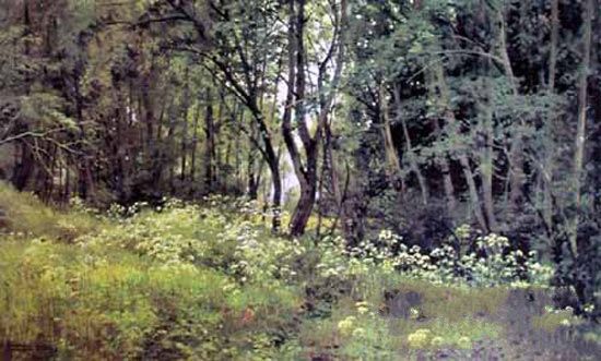 L.L.希施金作品《林边野花》