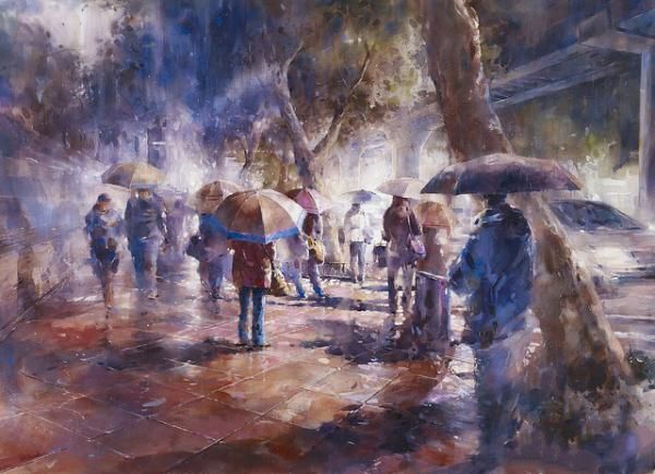 街头绘画01街水林京格瓦拉的画作